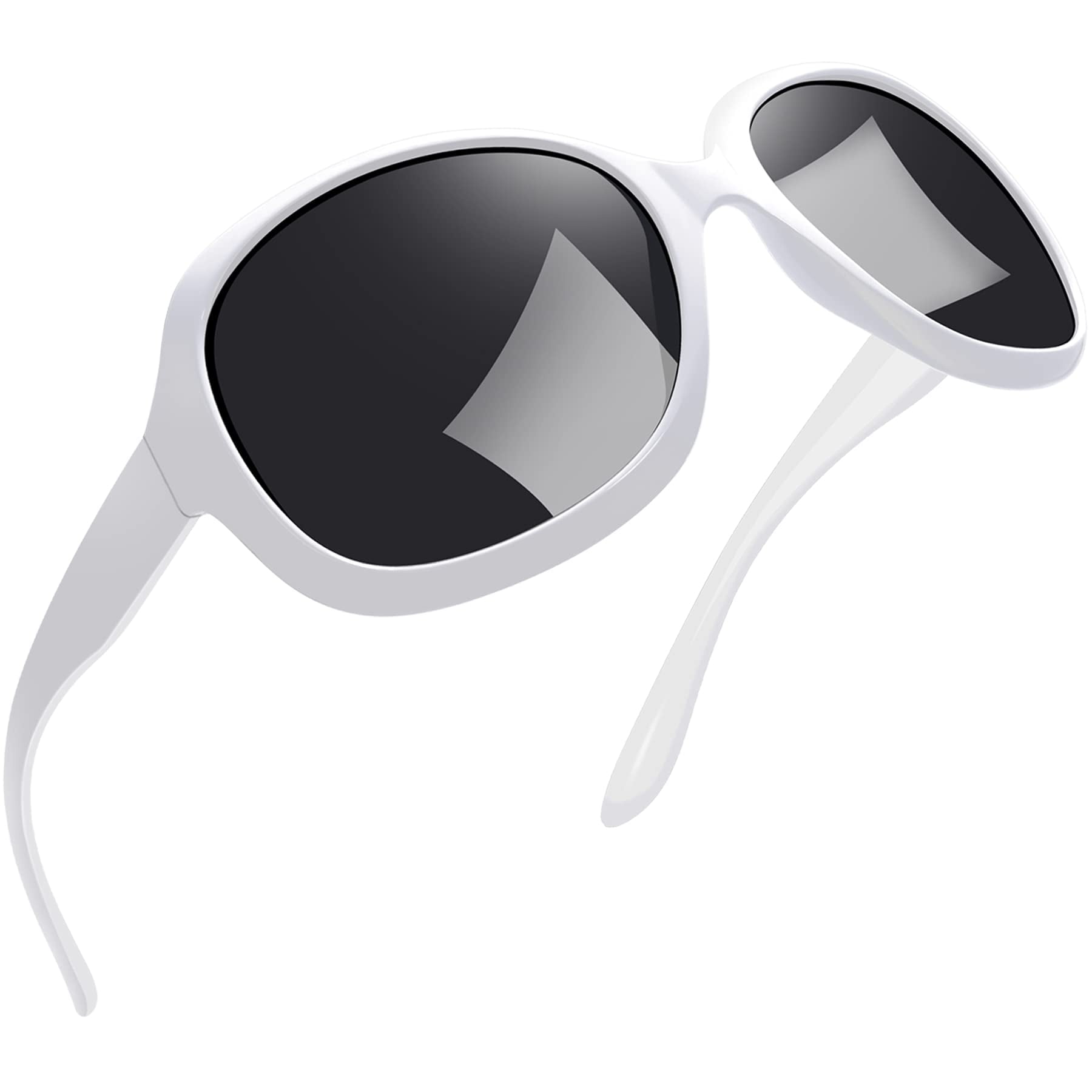 Joopin Oversized Polarized Sunglasses for Women, Ladies Vintage Thick Big  Frame Sun Glasses Shades (Shiny White) 