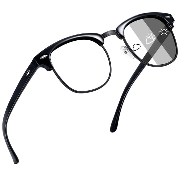 Joopin Photochromic Blue Light Blocking Glasses Semi-rimless Computer Gaming TV Glasses for Men Women UV400 Protection