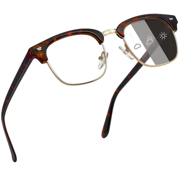 Joopin Photochromic Blue Light Blocking Glasses Semi-rimless Computer Gaming TV Glasses for Men Women UV400 Protection