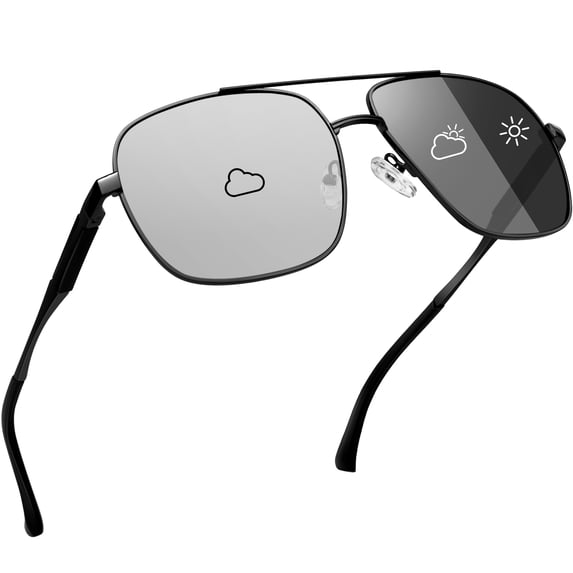 Joopin Photochromic Aviation Sunglasses with Spring Hinges for Men Women UV400 Protection