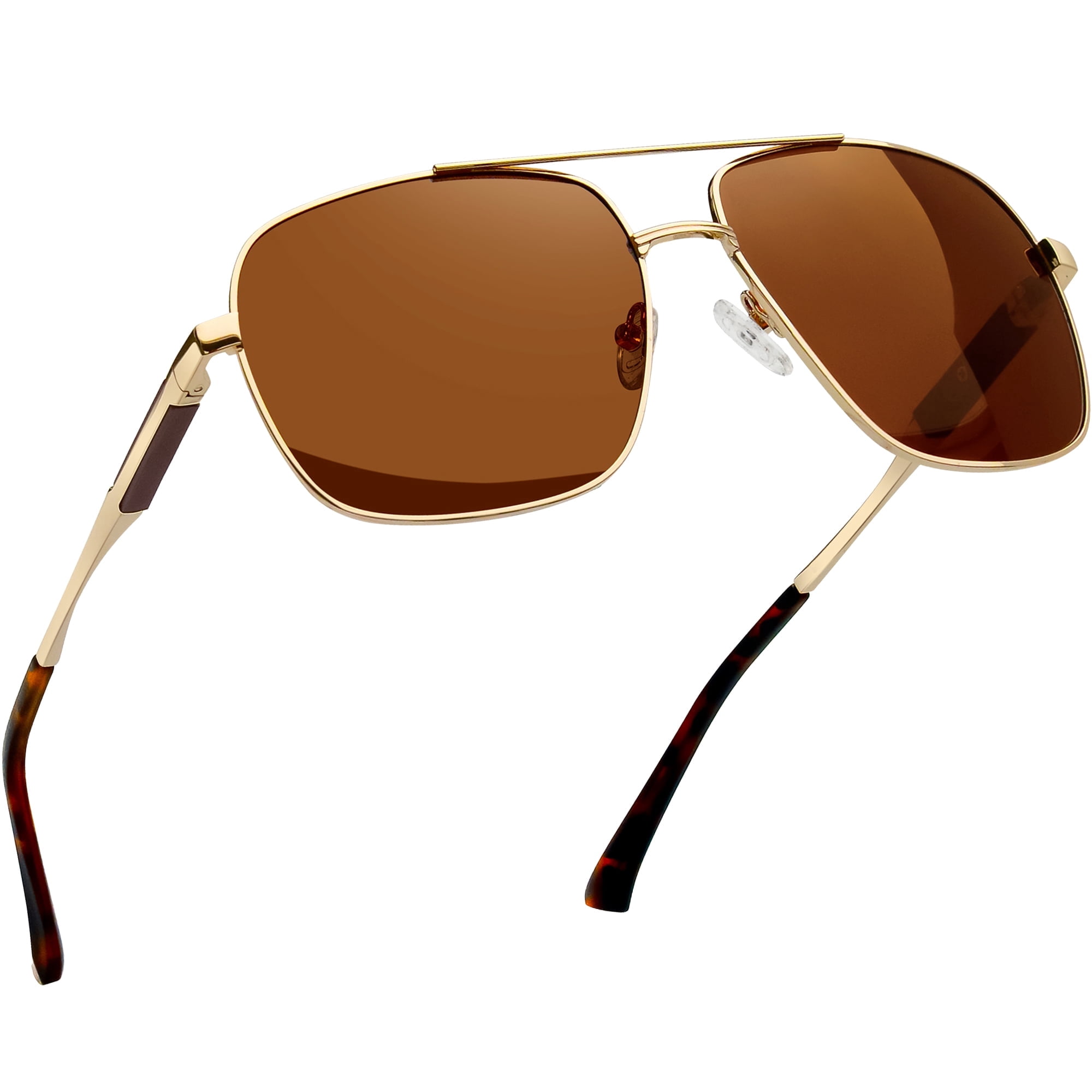 Joopin Polarized Rectangle Aviator Sunglasses, Metal Frame 