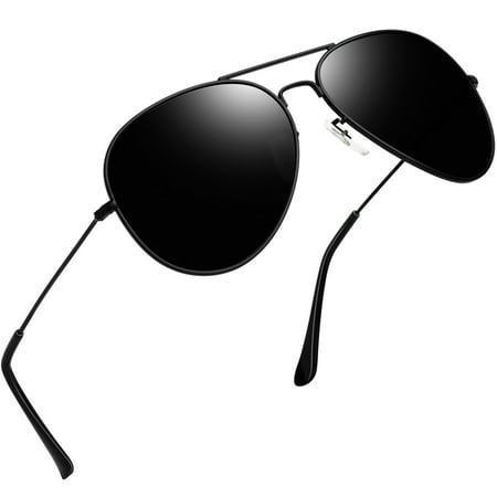Joopin Polarized Aviator Sunglasses for Men Women Classic Black UV Protection Sun Glasses (Black)