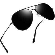 Joopin Polarized Aviator Sunglasses for Men Women Classic Mirrored Lens UV Protection Sun Glasses (Black)