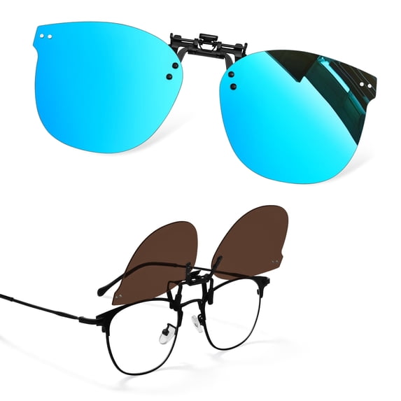 Joopin Polarized Clip On Sunglasses Over Eyeglasses for Men Women UV Protection(Mirrored Blue)