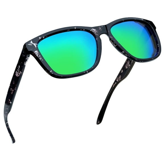 Joopin Polarized Mens Womens Sunglasses, Classic Retro Square UV400 Mirrored Lens, Fit for Outdoor, Vacation, Driving (Green)