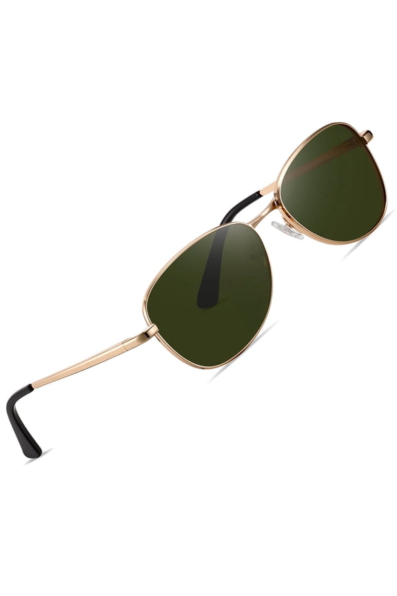 Polarized Oval Aviation Sunglasses for Women Men Retro 90s Trendy Designer Sun Glasses Driving Fishing Golf UV400(Green)