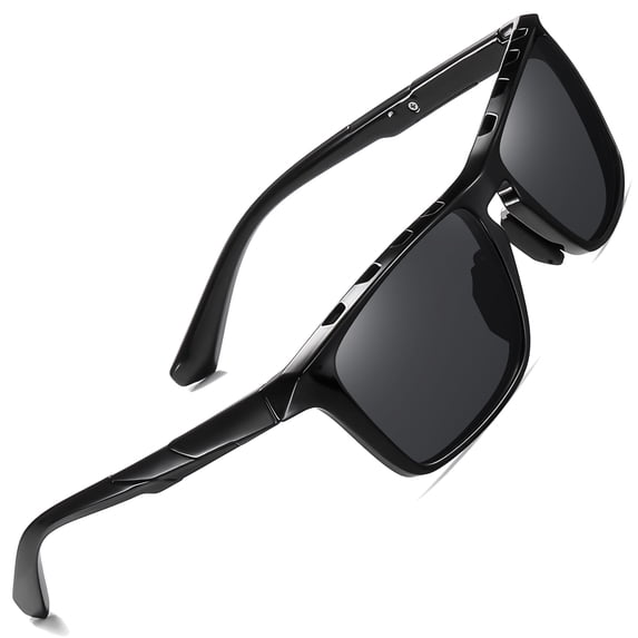 Joopin Polarized Square Sunglasses Men, Trendy Large Sun Glasses Women UV400 Protection, Designer Sports Sunnies Shades(Glossy Black)