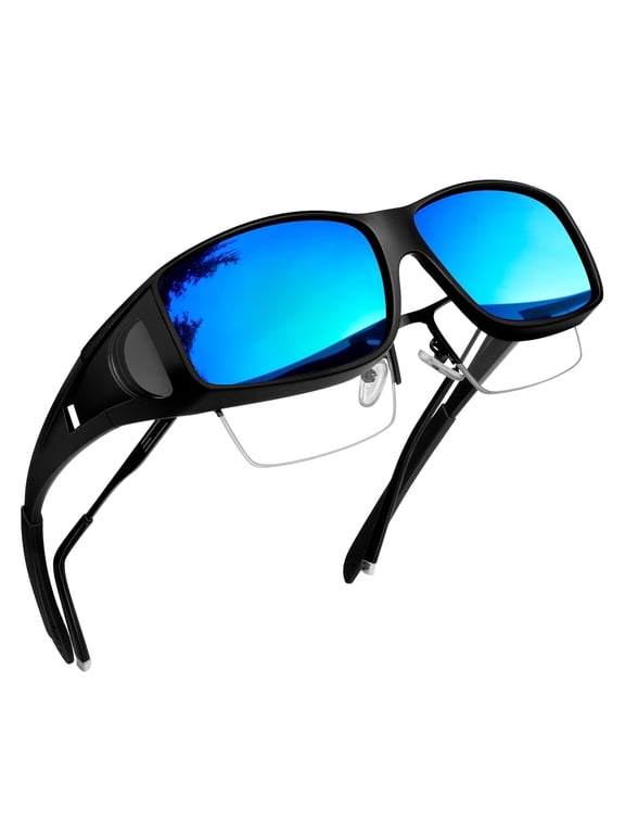Polarized Sunglasses Fit Over Glasses for Men Women, Wrap Around Sunglasses UV400 Protection for Driving