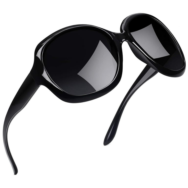 Joopin Polarized Sunglasses Womens Trendy Oversized Large Driving Sun Glasses Ladies UV Protective Big Sunnies Shades (Black), Women's, Size: A-Lens