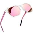 thumbnail image 1 of Joopin Polarized Sunglasses for Women Men Vintage Retro Classic Square Frame Aluminum Legs (Transparent/Pink), 1 of 7