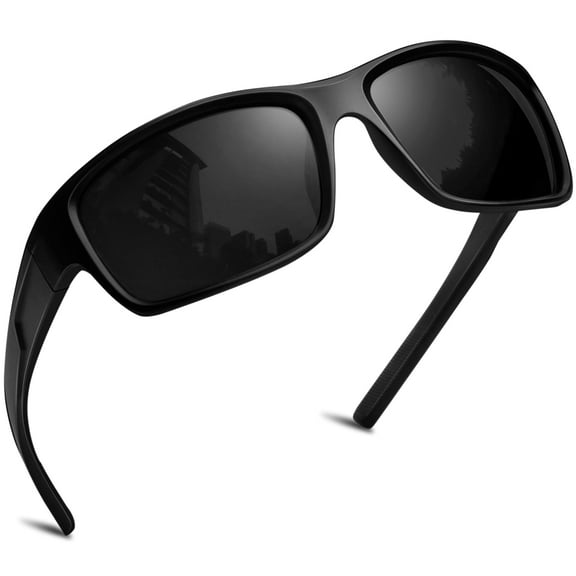 Joopin Polarized Wrap Around Sports Sunglasses for Men Women Driving Fishing Running Sun Glasses(Black)