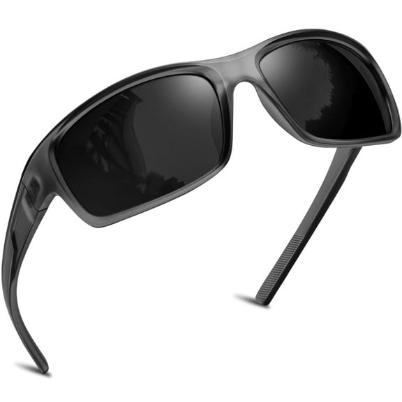 Joopin Polarized Wrap Around Sports Sunglasses for Men Women Driving Fishing Running Sun Glasses(Clear Grey)