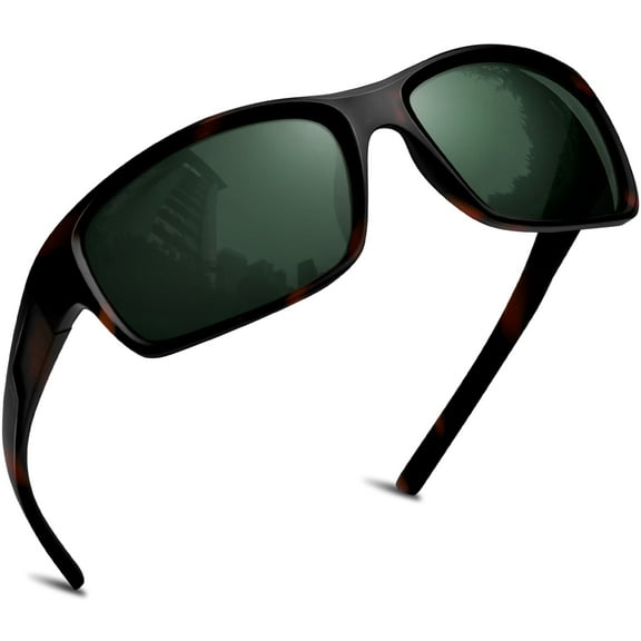 Joopin Polarized Wrap Around Sports Sunglasses for Men Women Driving Fishing Running Sun Glasses(Tortoise)