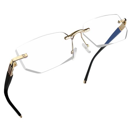 Joopin Frameless Metal Readers for Men Women, Rimless Fashion Comfortable Computer Readers, +2.00