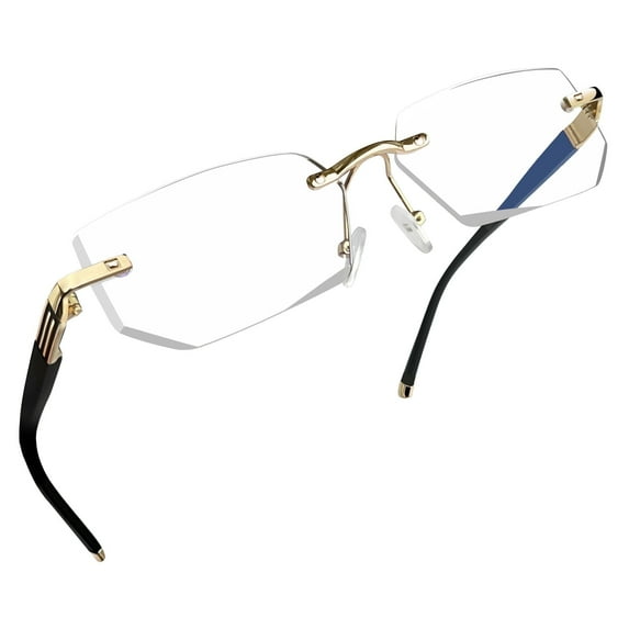 Joopin Frameless Metal Readers for Men Women, Rimless Fashion Comfortable Computer Readers, +2.00