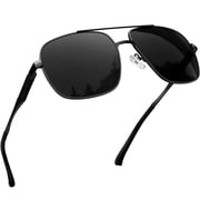 Joopin Rectangle Polarized Aviation Sunglasses for Men Women Classic Pilot Sun Glasses Black
