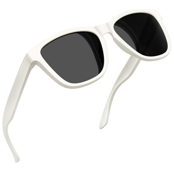 Joopin Rectangle Polarized Sunglasses for Women Beige Retro Trendy Vintage Square Shades (Beige/Black)