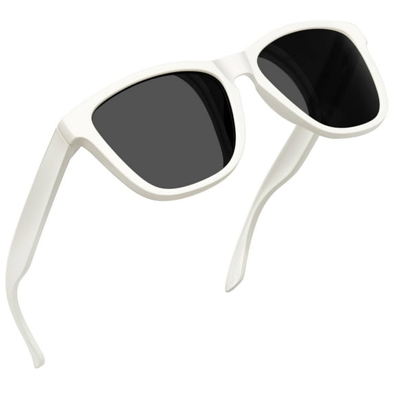 Joopin Rectangle Polarized Sunglasses for Women Beige Retro Trendy Vintage Square Shades (Beige/Black)