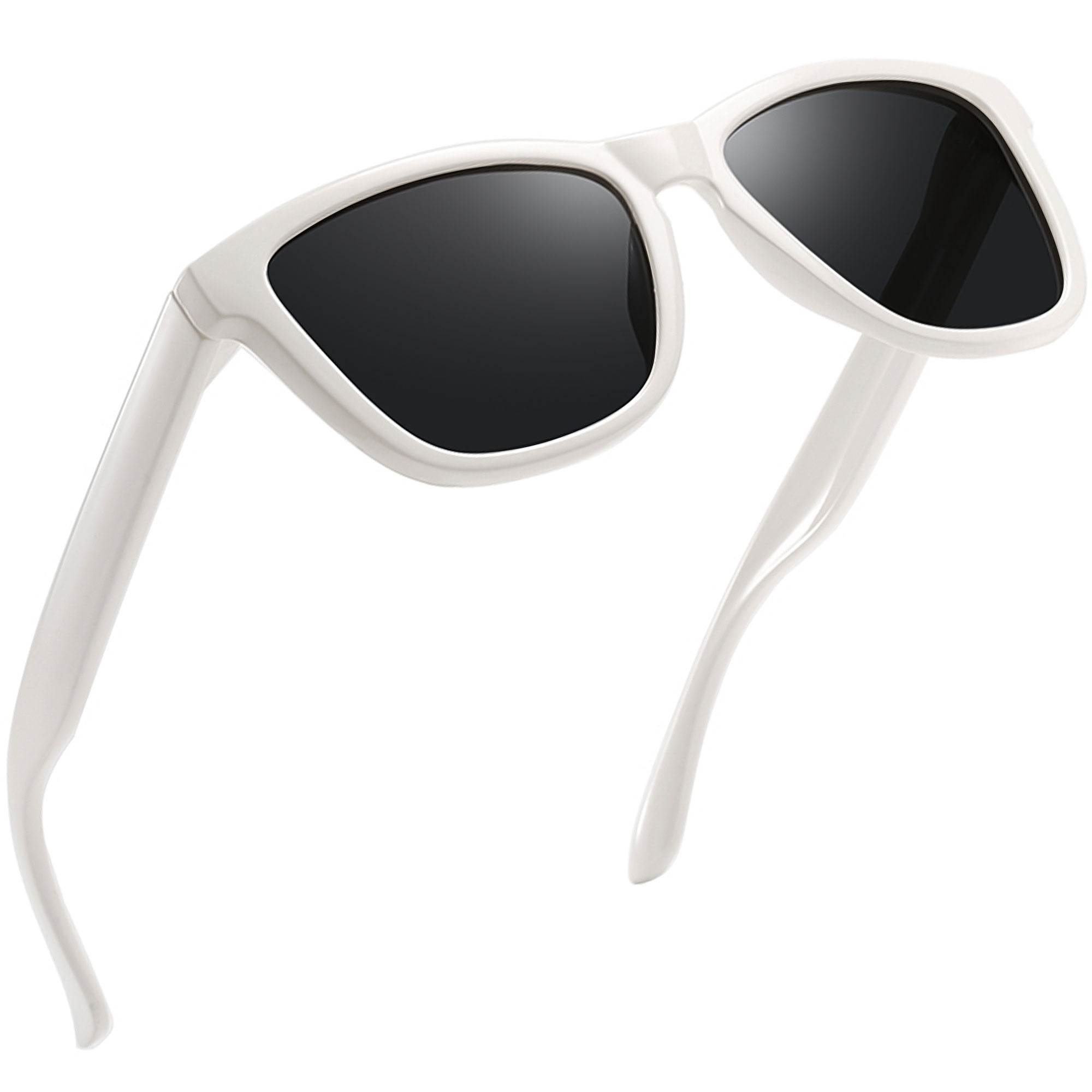 Joopin Rectangle Polarized Sunglasses for Women Beige Retro Trendy Vintage  Square Shades (Beige/Black)