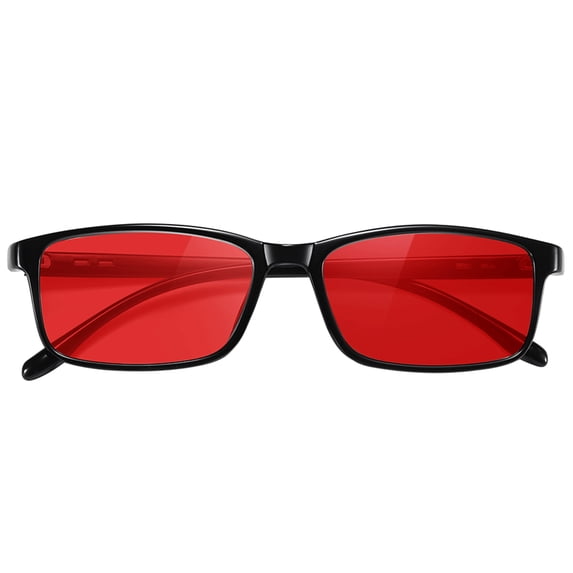 Joopin Rectangular Sleep Glasses with Blue Green Light Blocking, Red Light Lens for Computer Gaming, Screen Fatigue & UV400 Protection
