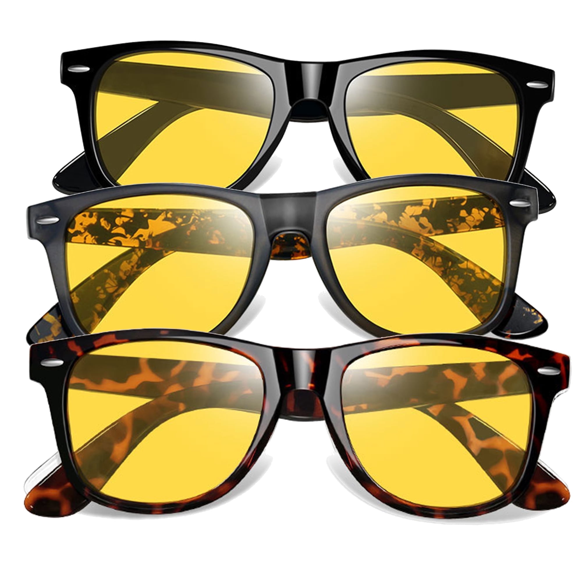 Polarized UV Protection Square Sunglasses 3 Pack Unisex 3-Pack Vintage Rimless Square Sunglasses - Cut Edge UV400  main image 3