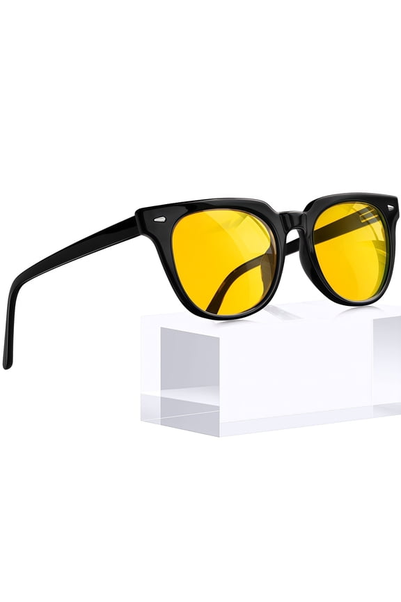 Retro Square Night Vision Glasses for Men Women Fishing Driving Hiking UV400 Protection