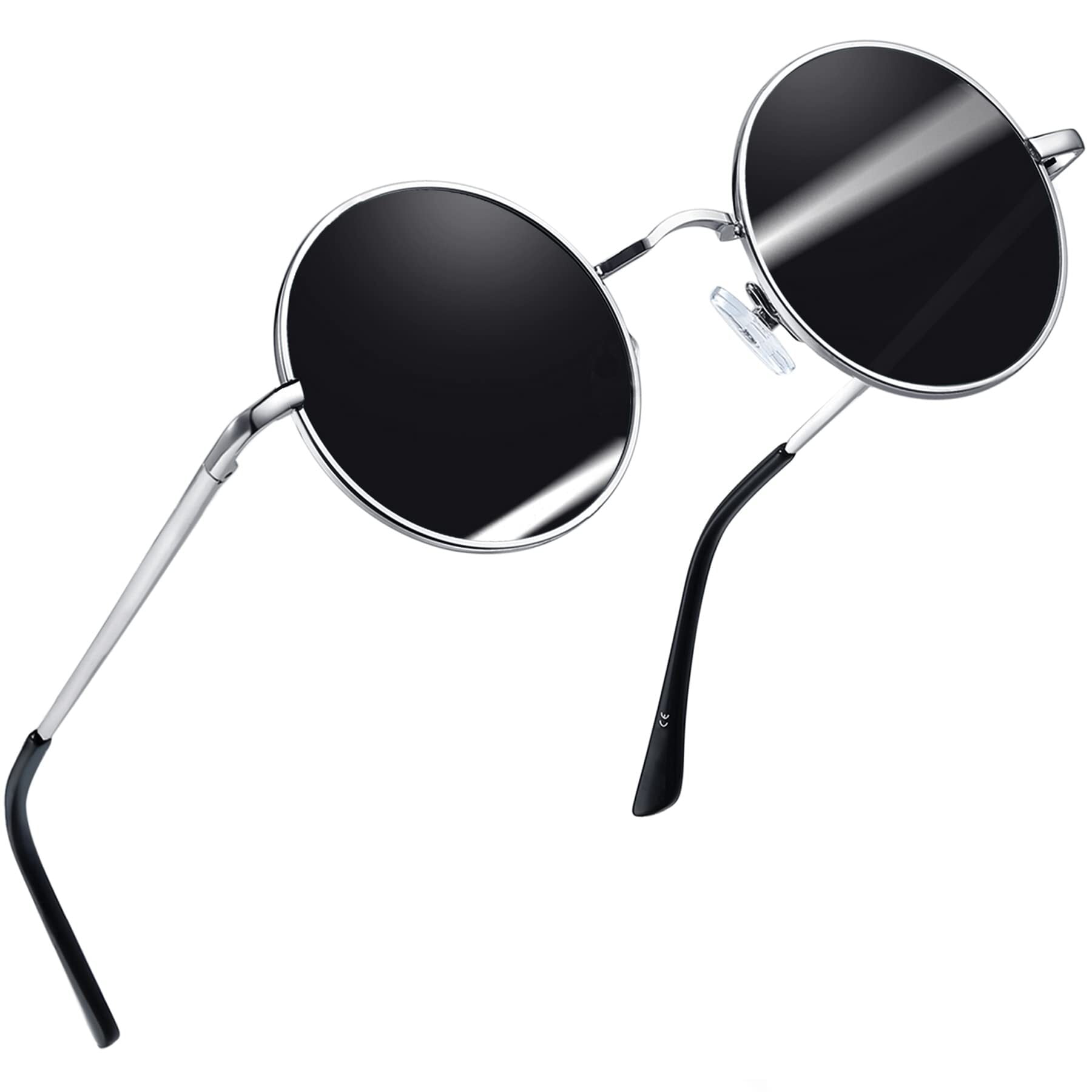 Joopin-round Retro Polaroid Sunglasses Driving Polarized Sun Glasses Men Vintage