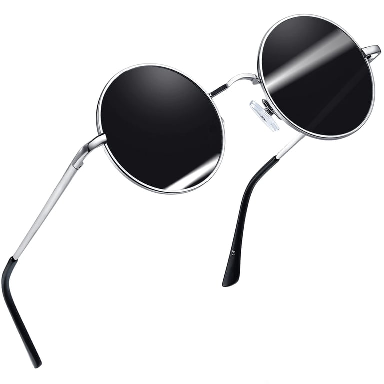 Joopin Round Polarized Sunglasses: Retro Metal Hippie Style  display picture 3