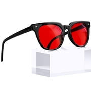 Joopin Sleep Glasses with Blue Green Light Blocking, Red Light Lens for Computer Gaming, Screen Fatigue & UV Protection