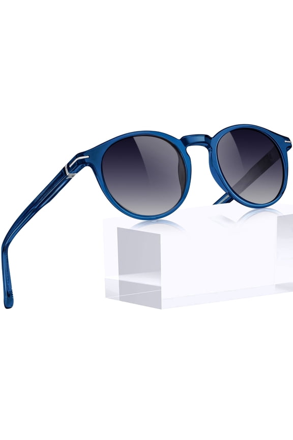 Small Acetate Polarized Sunglasses for Women and Men, Retro Round UV400 Protection Sun Glasses