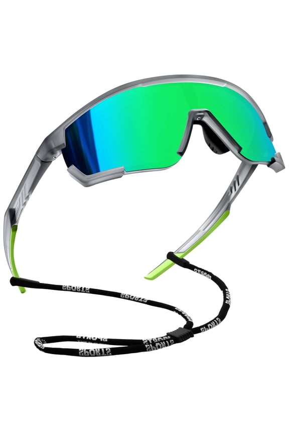 Sports Sunglasses for Men Women Polarized UV400 Sun Glasses Unisex Cycling Running Shades(Green)