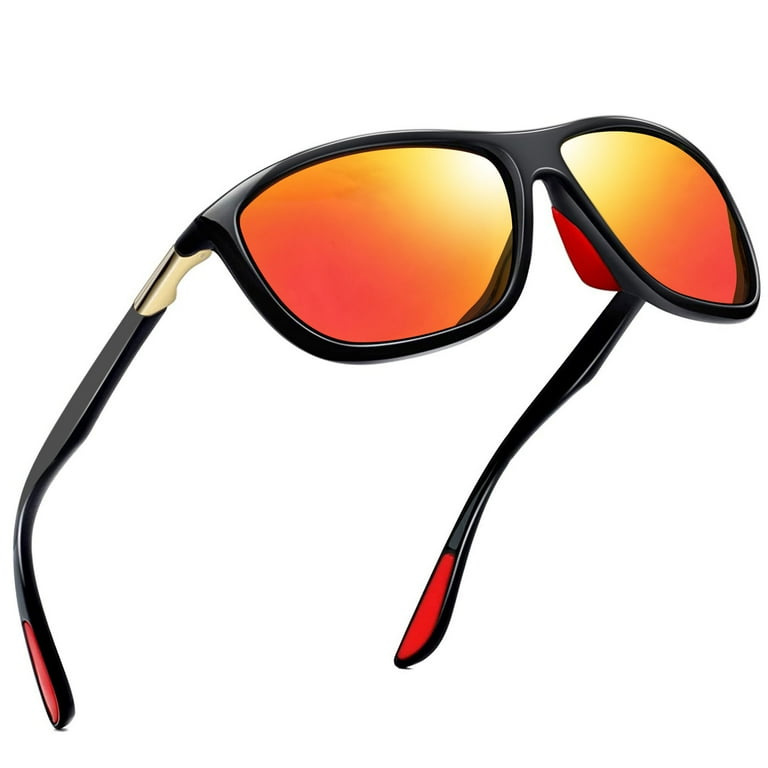 Joopin Sports Sunglasses for Men & Women, Polarized glass lens, Orange  Mirrored UV400 Sun Glasses