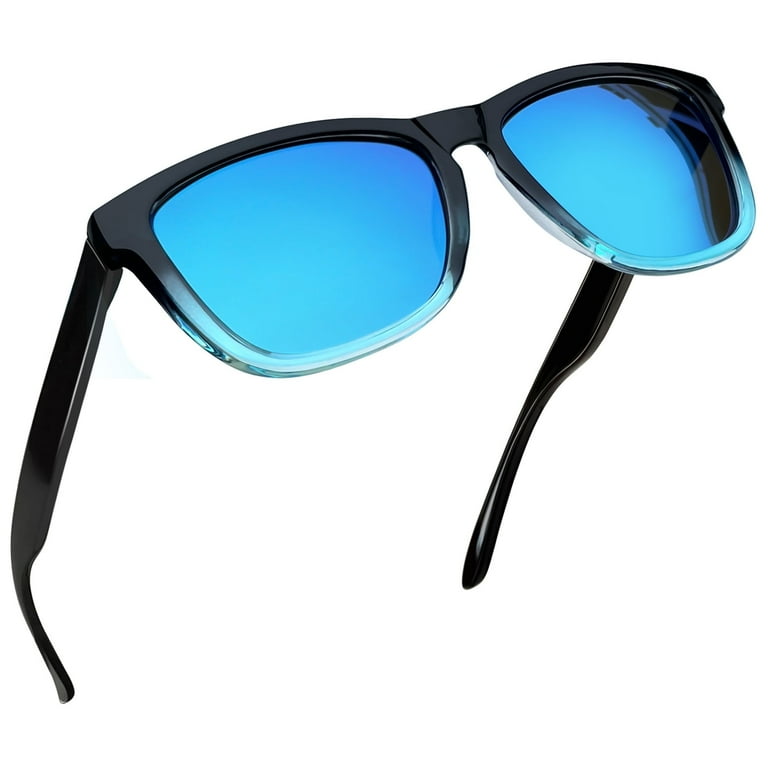 Joopin Polarized Square Sunglasses, Mirrored Lens Rectangle UV400