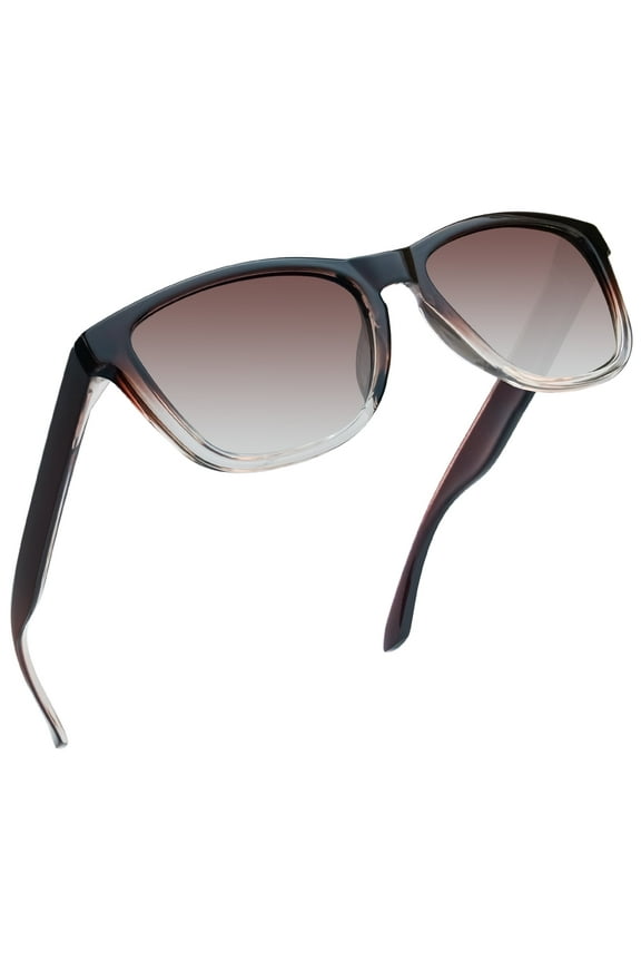Trendy Rectangle Sunglasses for Women Men Gradient Brown Sun Glasses Eyewear (Gradient Brown)