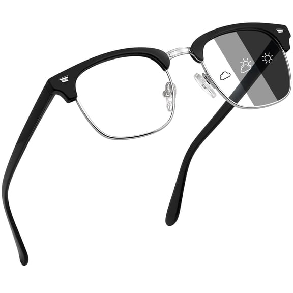 Joopin Unisex Photochromic Blue Light Blocking Glasses Classic Half Frame Computer Gaming TV Glasses UV400 Protection