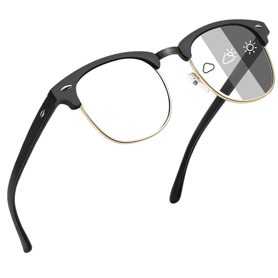 Joopin Unisex Photochromic Blue Light Blocking Glasses Classic Half Frame Computer Gaming TV Glasses UV400 Protection