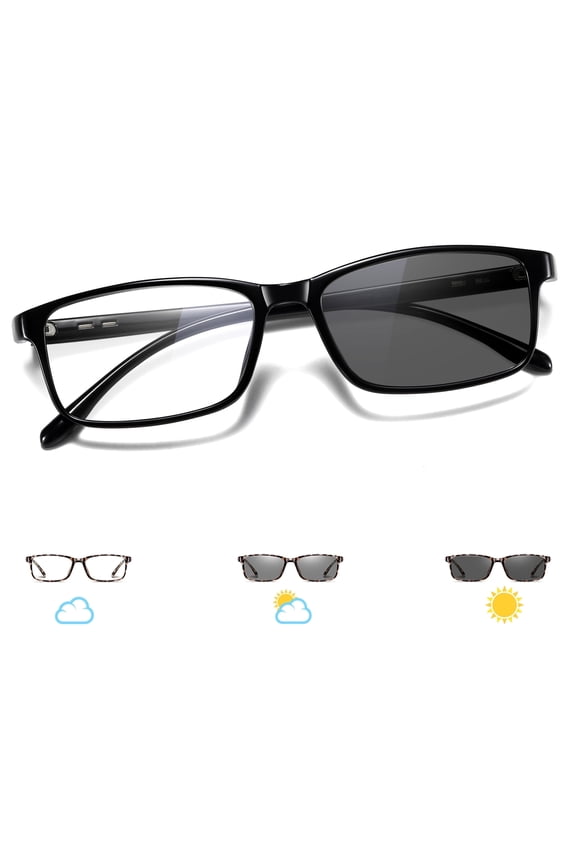 Unisex Photochromic Blue Light Blocking Glasses Rectangular Computer Gaming TV Glasses UV400 Protection