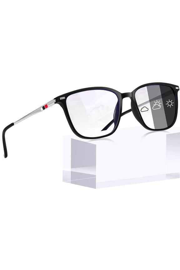 Unisex Photochromic Blue Light Blocking Glasses Rectangular Computer Gaming TV Glasses UV400 Protection
