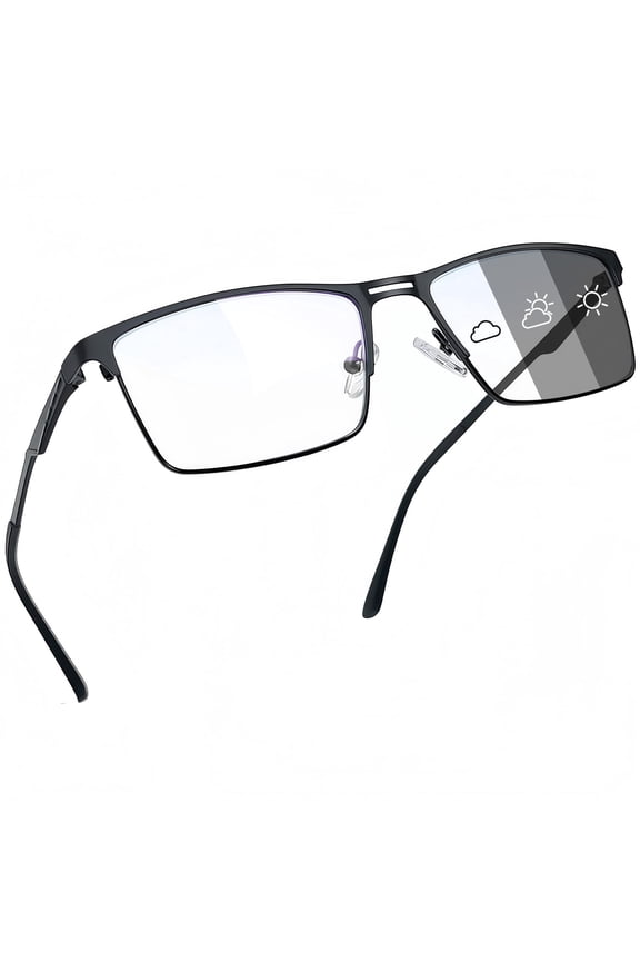 Unisex Photochromic Blue Light Blocking Glasses Rectangular Computer Gaming TV Glasses UV400 Protection