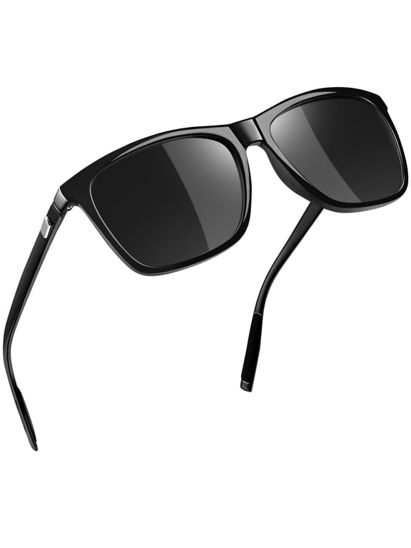 Unisex Polarized Aluminum Sunglasses Vintage Sun Glasses For Men(Black)