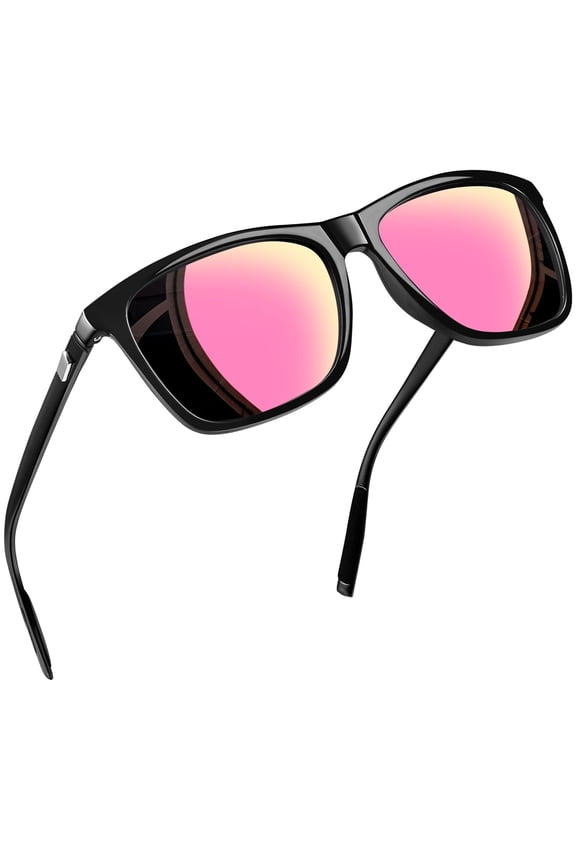 Unisex Polarized Aluminum Sunglasses Vintage Sun Glasses for Daily Life(Pink)