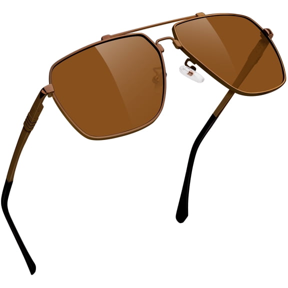 Joopin Unisex Polarized Square Aviation Sunglasses Metal Frame Sun Glasses for Fishing Golf