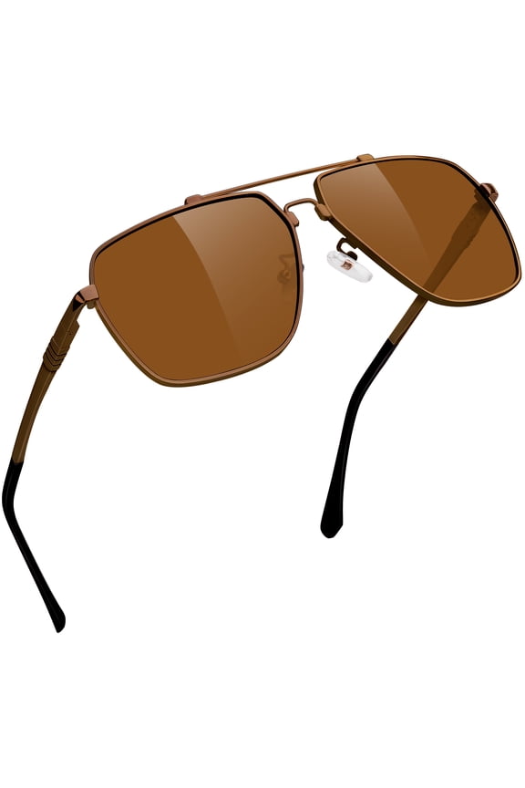 Unisex Polarized Square Aviation Sunglasses Metal Frame Sun Glasses for Fishing Golf