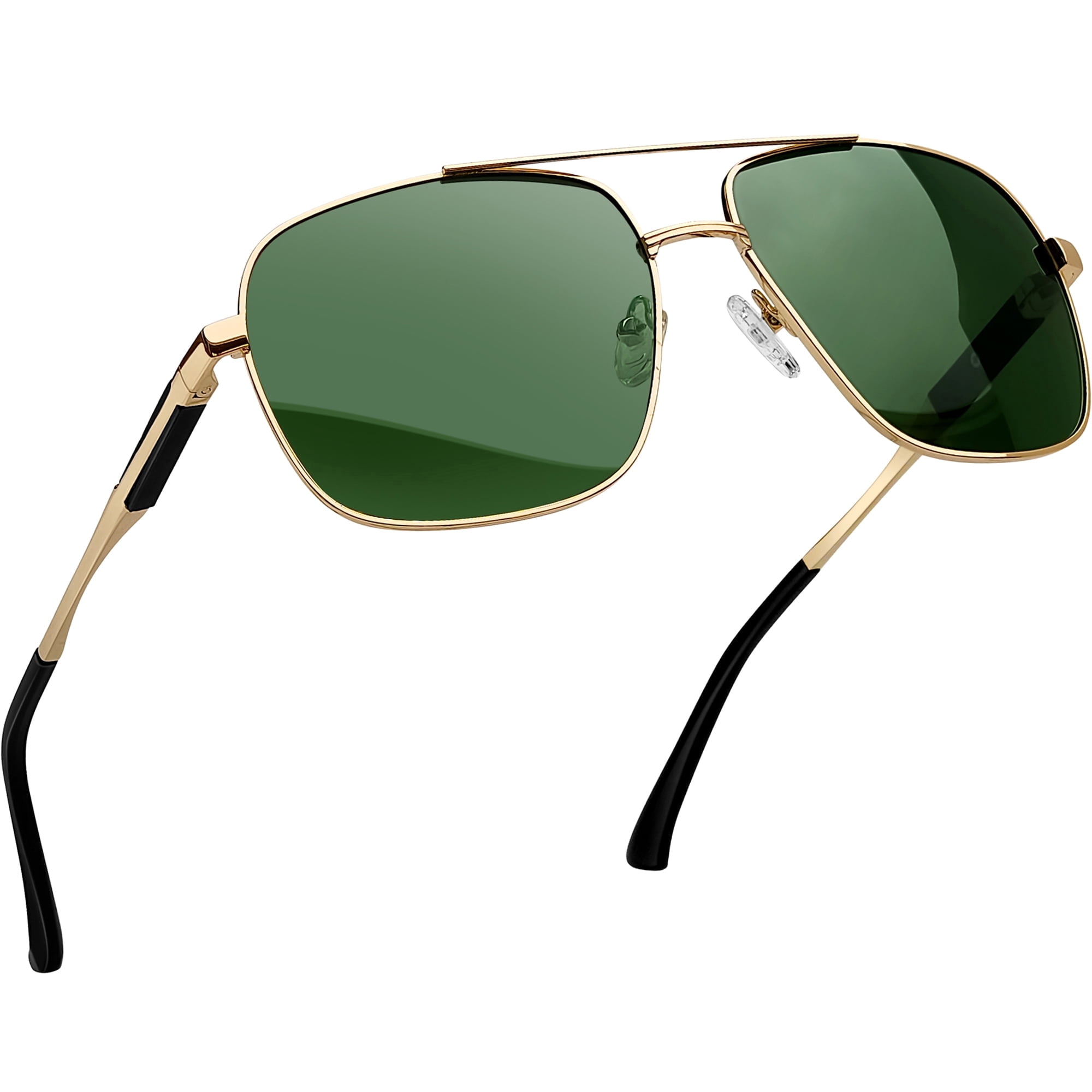Metal Frame Square Aviator Sunglasses with Polarized Lenses JUST GO Men Metal Frame Square Aviator Polarized Sunglasses  main image 2