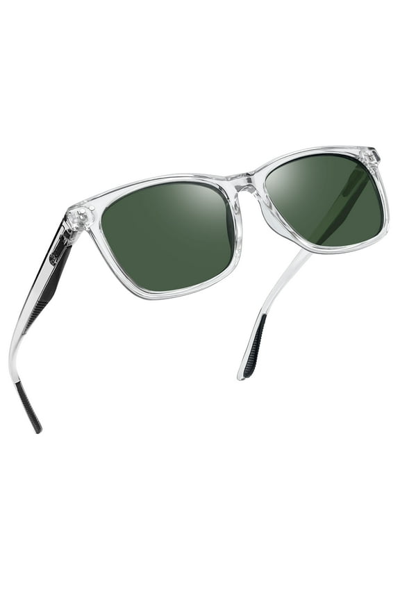 Unisex Polarized UV Protection Sun Glasses Retro Mens Driving Square Shades(Green)