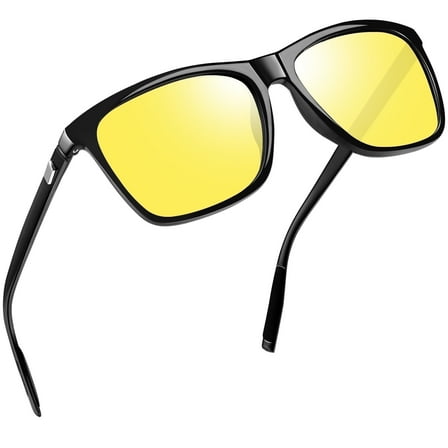 Joopin Night Vision Glasses for Men and Women Al-Mg Ultralight Temples Yellow Driving Glasses with UV Protection and Anti Glare