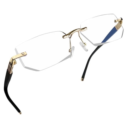 Joopin Frameless Metal Readers for Men Women, Rimless Fashion Comfortable Computer Readers, +2.50