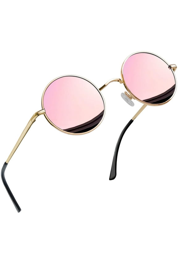 Vintage Round Polarized Sunglasses Unisex Driving Polarized Small Circle Sun Glasses Shades for Men Women