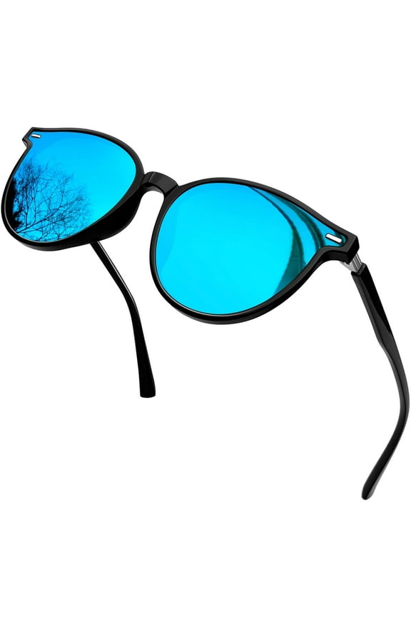 Vintage Round Polarized Sunglasses for Women TR90 Frame UV400 Protection Lenses Eyewear