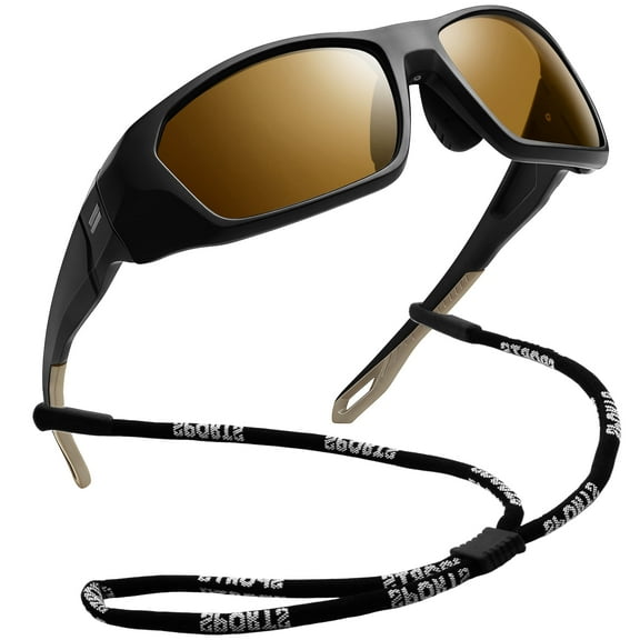 Joopin Wrap Around Sunglasses Men Women Polarized UV400 Square Fashion Sports Sun Glasses(Brown)